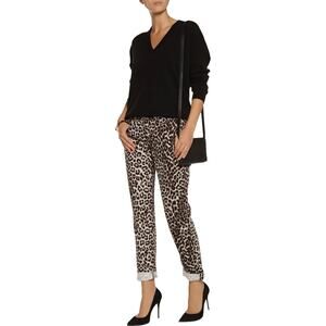 rag & bone Snow Leopard Print Mid Rise Boyfriend Jeans Sz 28 $198